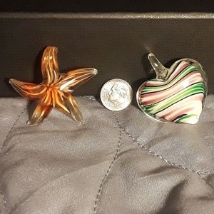 Two glass pendants